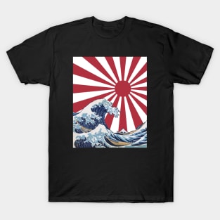 Great Wave off Kanagawa Rising Sun T-Shirt